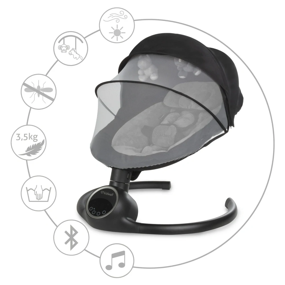 Elektrická houpačka REVE Black/Silver 2v1
