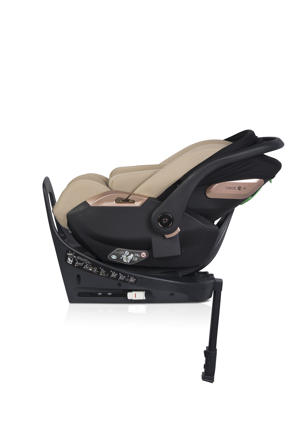 Autosedačka 0-13kg /40-87cm Cavoe AI Natural polohovatelná s isofixovou otočnou základnou