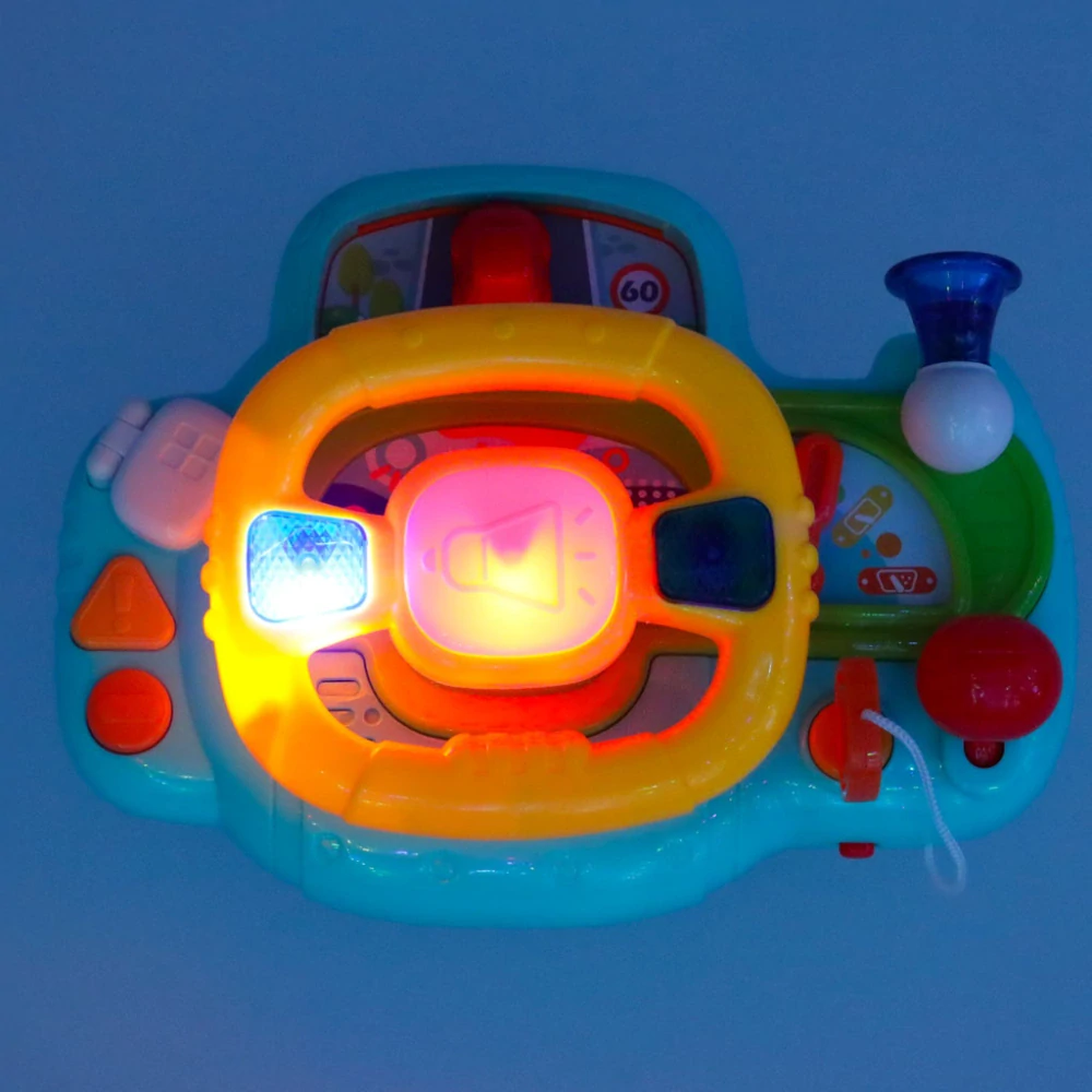 Interaktivní hračka volant pro děti simulátor se zvuky modrý