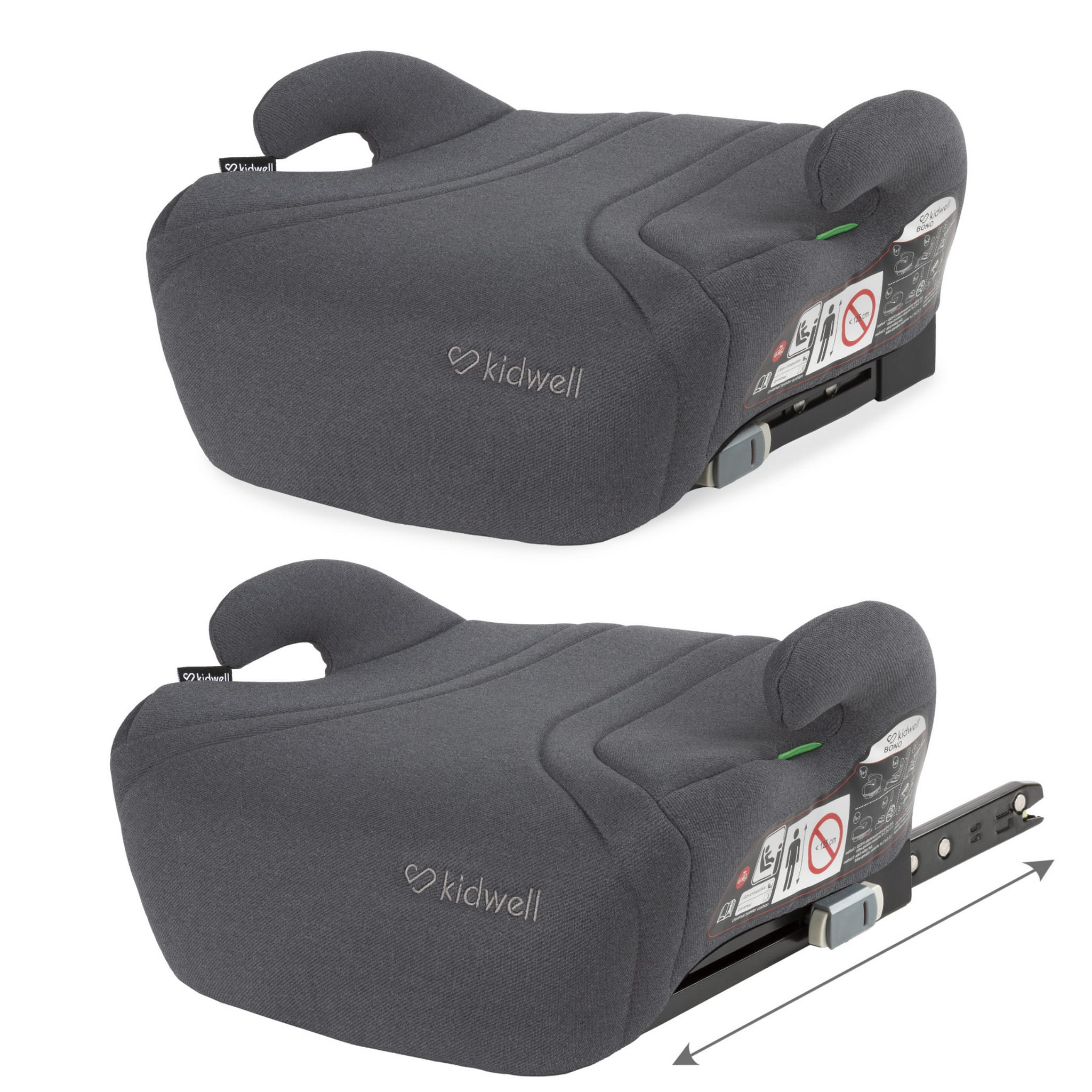 PODSEDÁK S I-SIZE KIDWELL BONO ŠEDÝ s isofixem prostorný a pohodlný