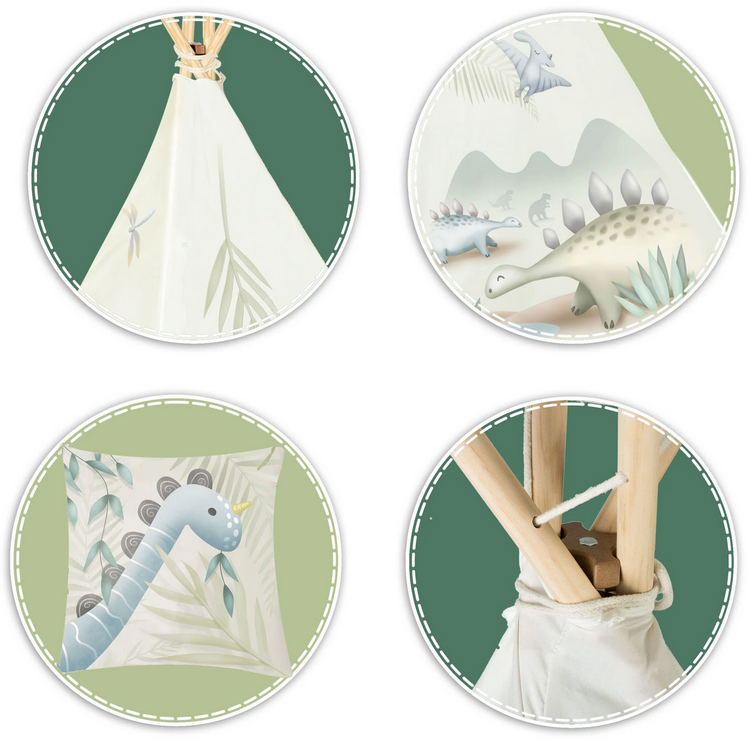 Dětské teepee stan Nukido - Dinosauři