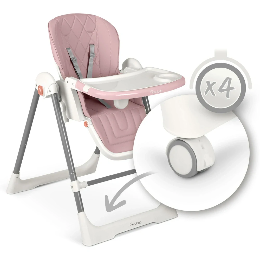 Dětská jídelní židlička a houpátko 3v1 Nukido Elite Pink