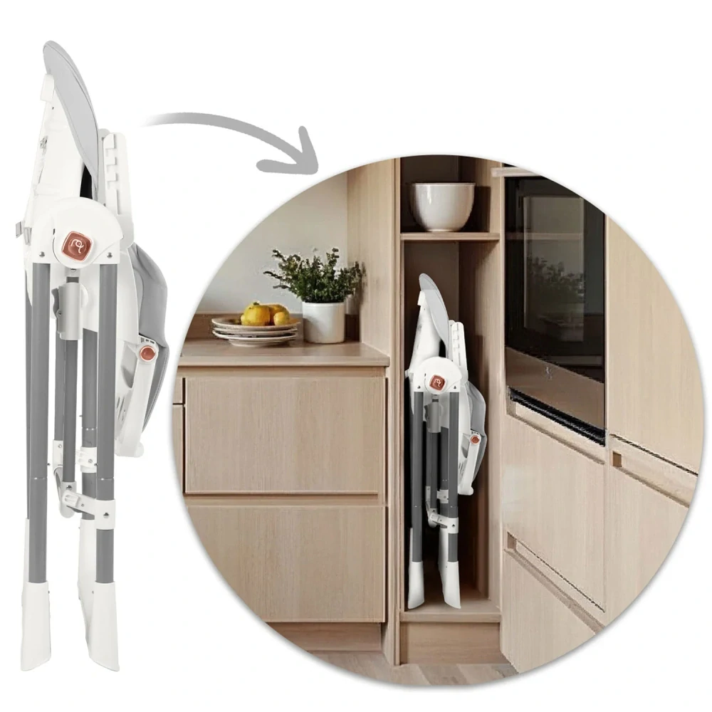 Dětská jídelní židlička a houpátko 3v1 Nukido Elite Grey