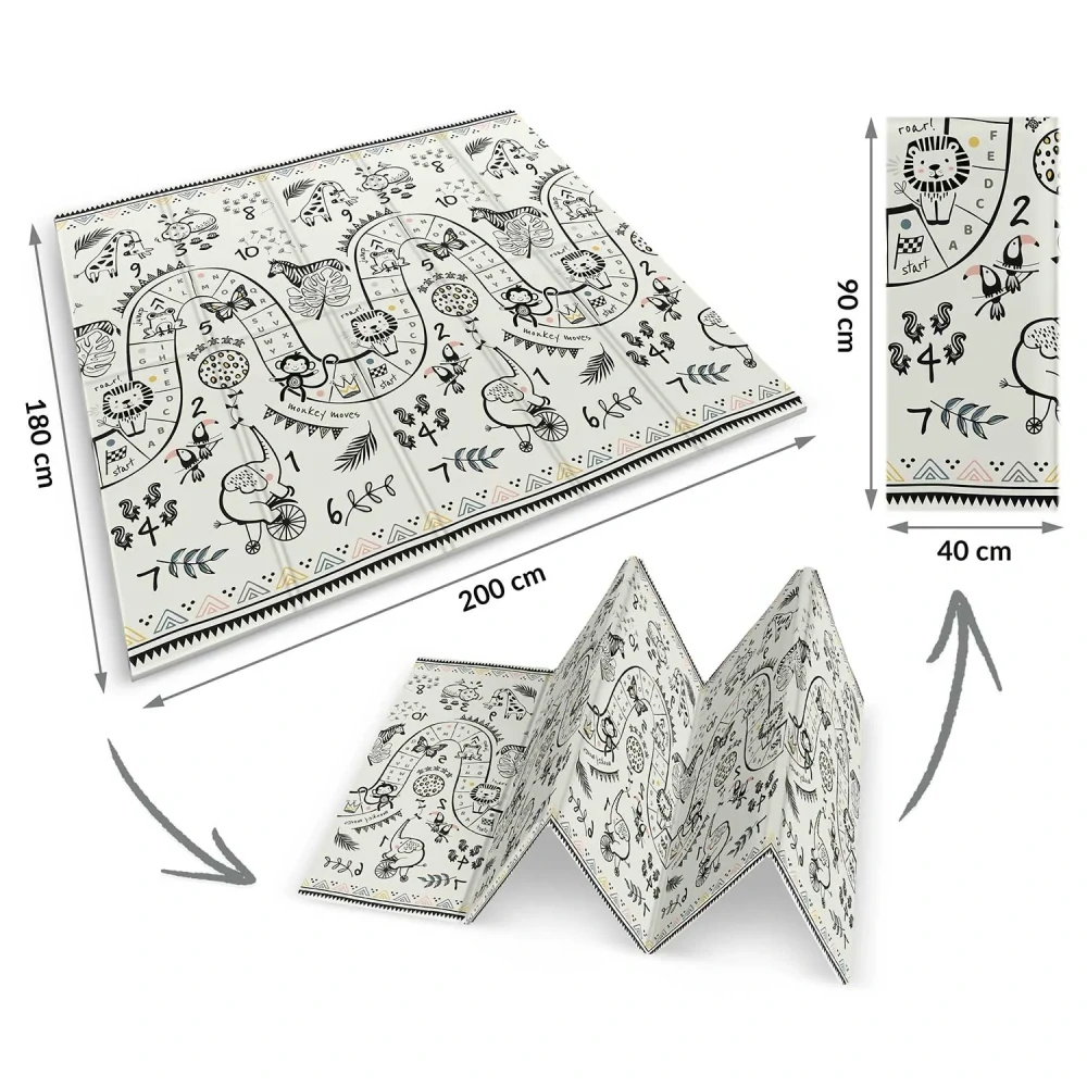 Pěnová skládací vzdělávací podložka 200 x 180 x 1 cm Nukido NK-340 ocean-safari