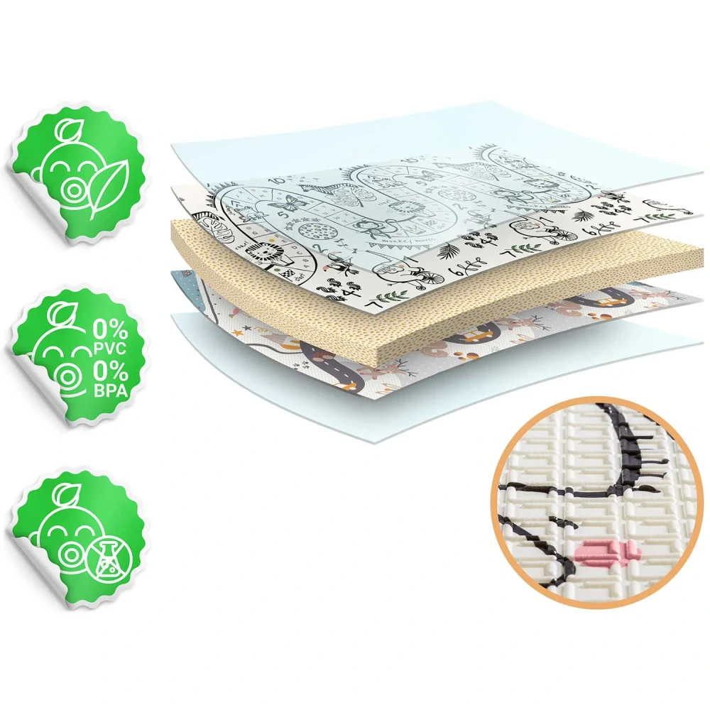 Skládací vzdělávací pěnová podložka 200 x 180 x 1 cm Nukido NK-341