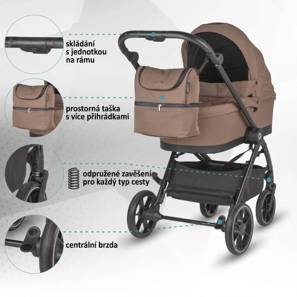 Kočárek Coccolle Serry 2v1 travel system Light Taupe