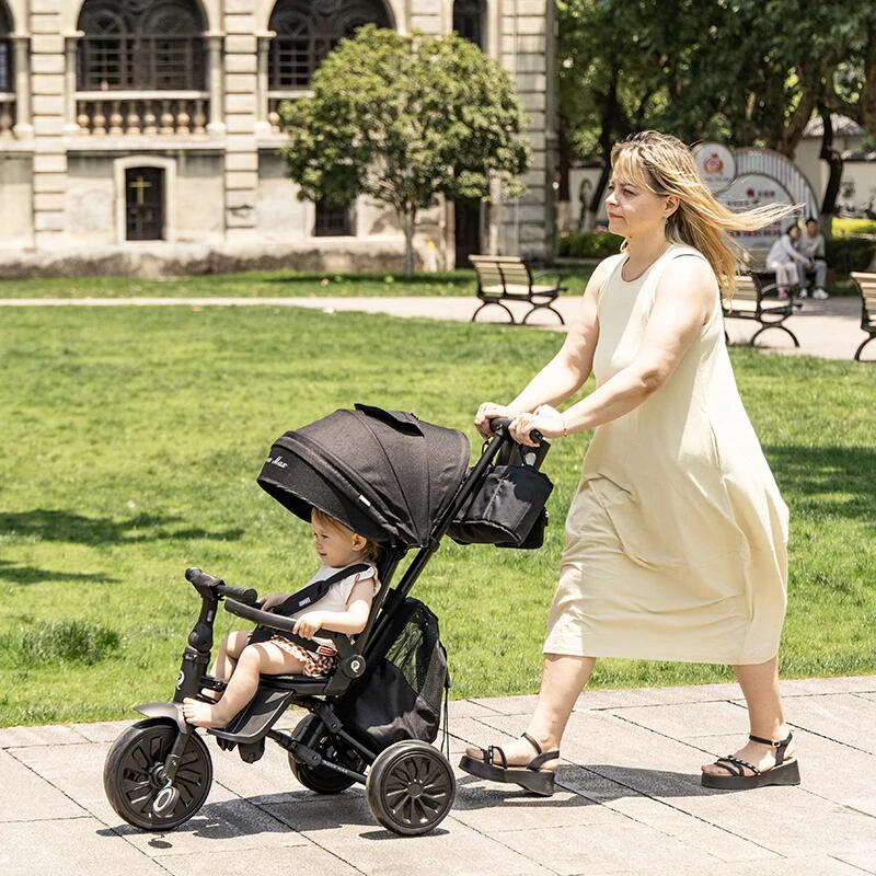 Qplay Nova Max multifunkční skládací tříkolka s příslušenstvím zelená