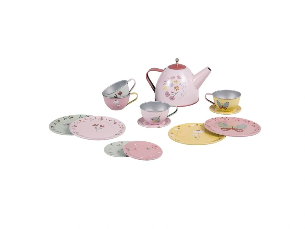 LITTLE DUTCH Čajový plechový set Čajový set Květiny a motýli  