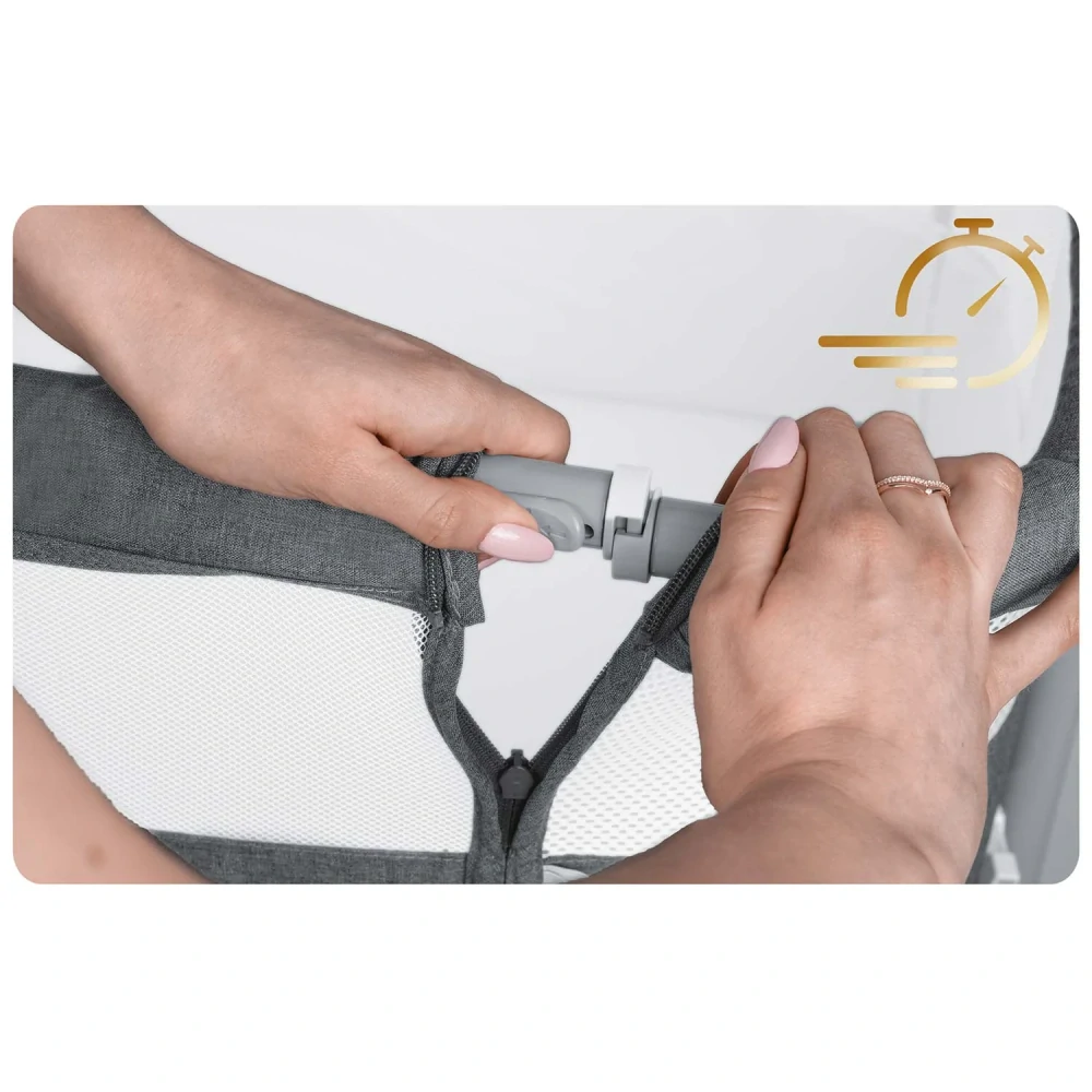 Dětská postýlka Nukido 0-5 měsíců - grey