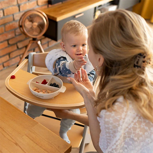 Silikonový dělený talířek s přísavkou a víkem béžový