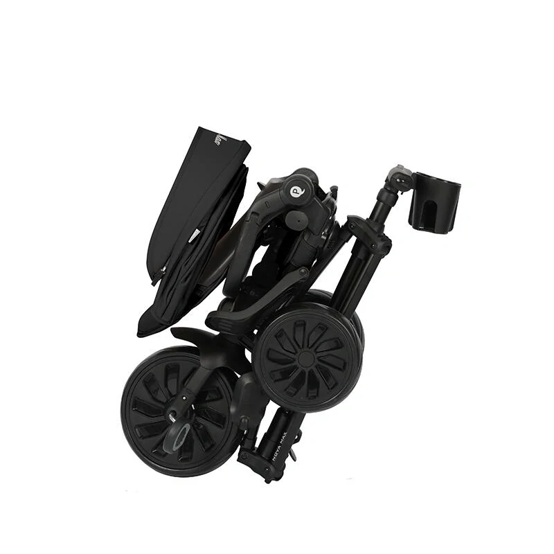 Qplay Nova Max multifunkční skládací tříkolka s příslušenstvím černá