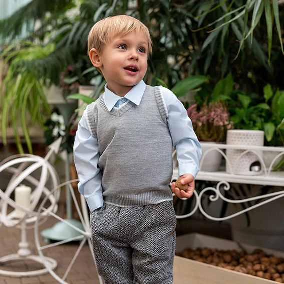 Chlapecké košilové body s límečkem CEREMONY světle modré vel.74