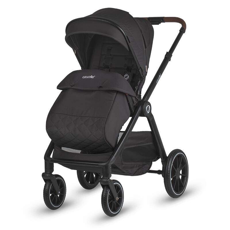 Kočárek Coccolle ASPEN 2v1 travel system Jet Black + autosedačka 0-13kg KNOX