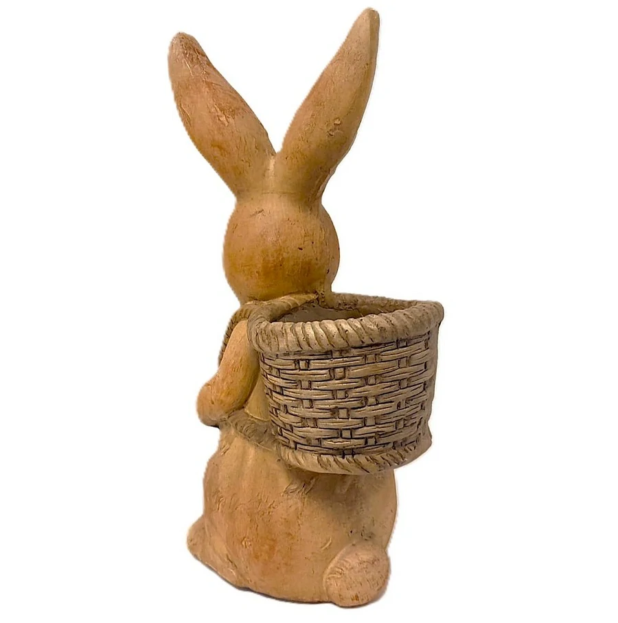 Dekorace Zajíček hnědý 45cm s nůší na zádech