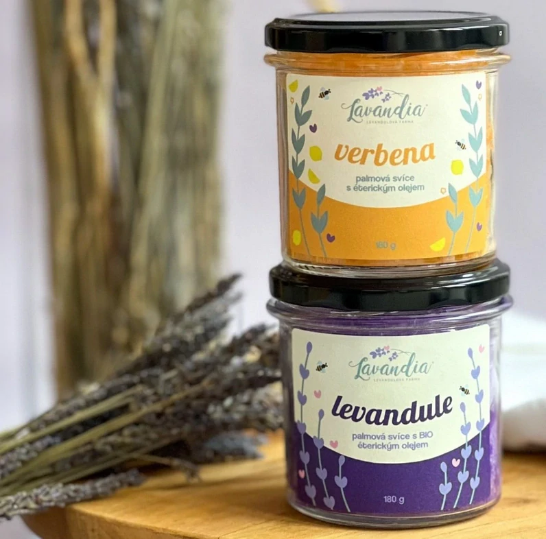 Vonná palmová svíce ve skle - Verbena