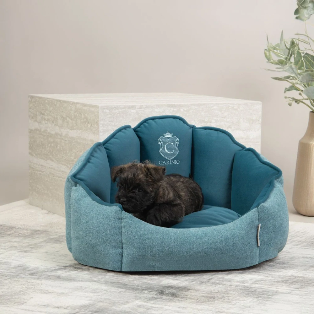 Kvalitní pelíšek ve tvaru mušle pro mazlíčky Carinio Shell Lagoon vel. S/M