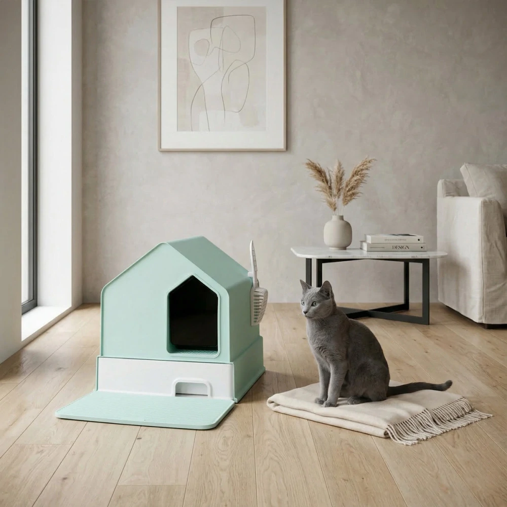 Carinio House Tiffany modrá toaleta pro domácí mazlíčky