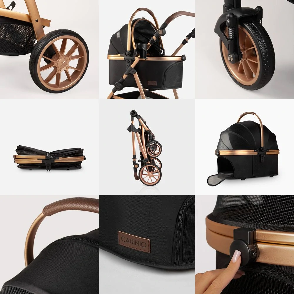 Kočárek Carinio NUKA CARBON Black pro mazlíčky