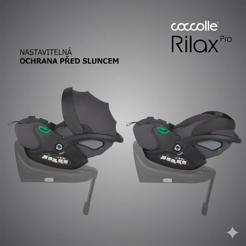 Polohovatelná autosedačka 0-13kg Coccolle Rilax Pro 2v1 i-Size System Greystone