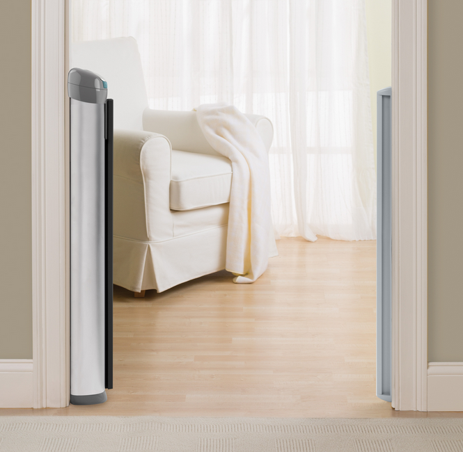 Bezpečnostní samorozváděcí bezpečnostní zábrana do dveří (šířka až 127 cm) Summer black
