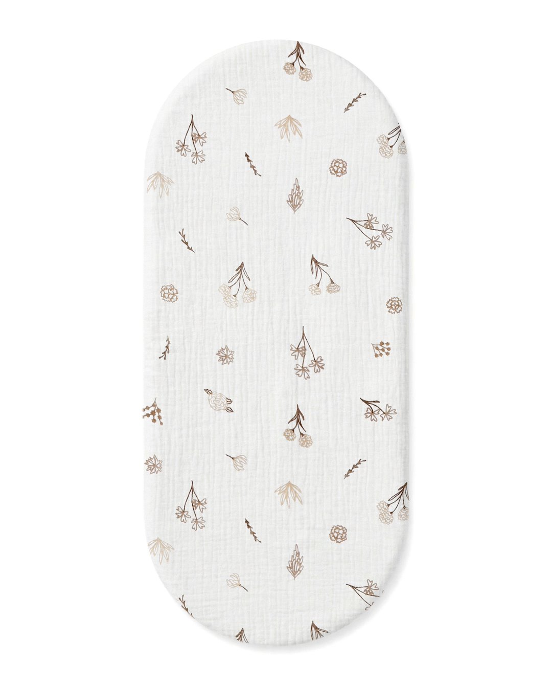 Sada mušelínových prostěradel do kočárku – Wild Flowers & Beige (2 ks)