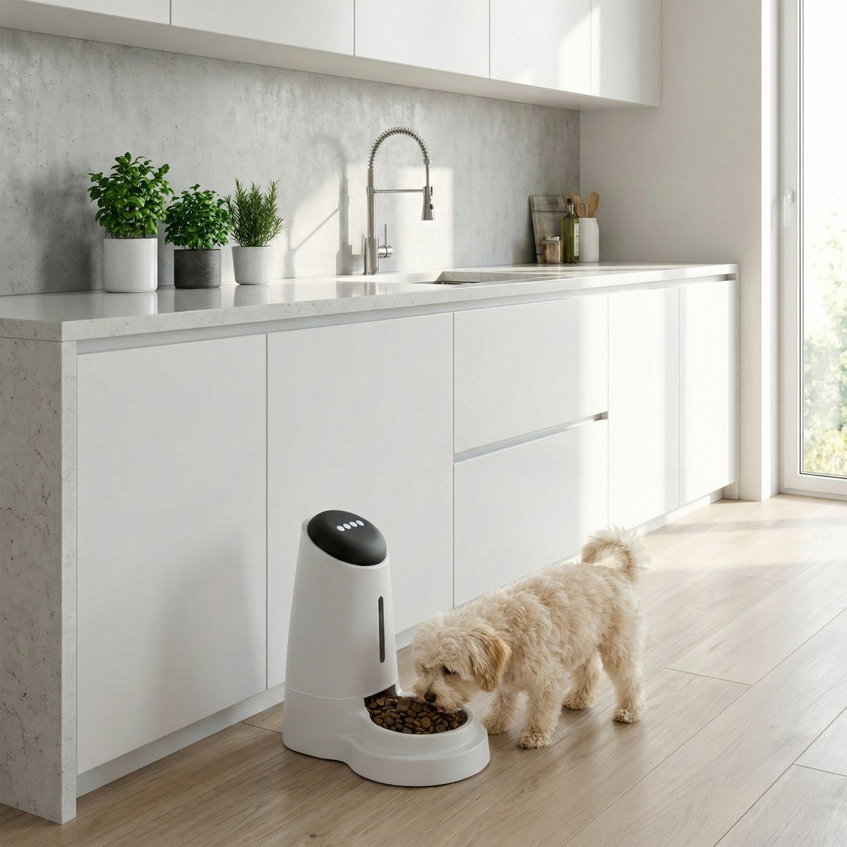 MilooPets Petportion Gravitační dávkovač krmiva pro psy a kočky 3,2 l – zelený