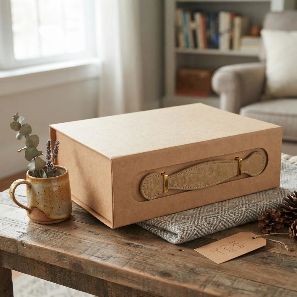 Luxusní dárková krabička – Med Hamper 24cm  (hnědá)