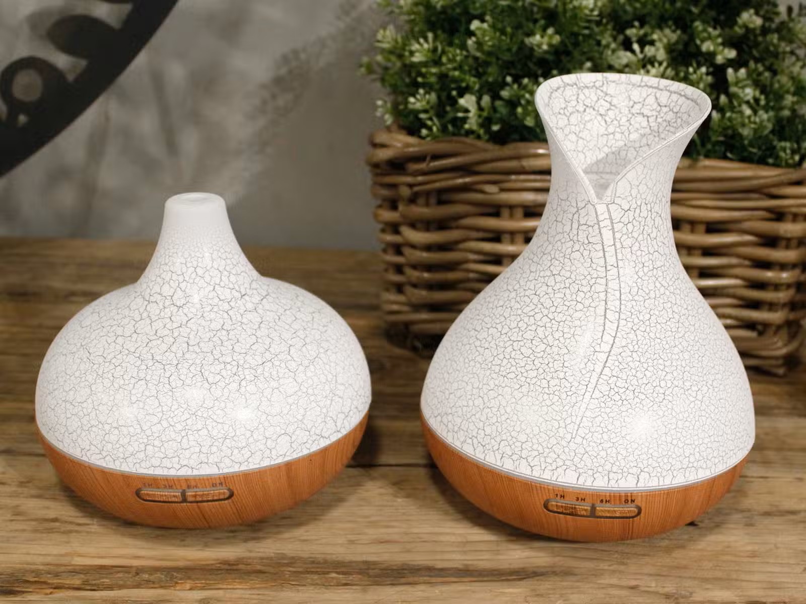 Ultrasonický aroma difuzér Palma s popraskaným efektem s barevným efektem – 400 ml