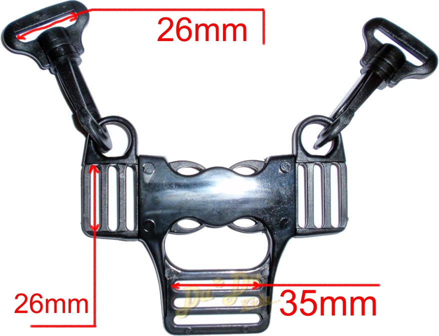 ND_přeska na popruhy kočárku s karabinama 5ti bodová