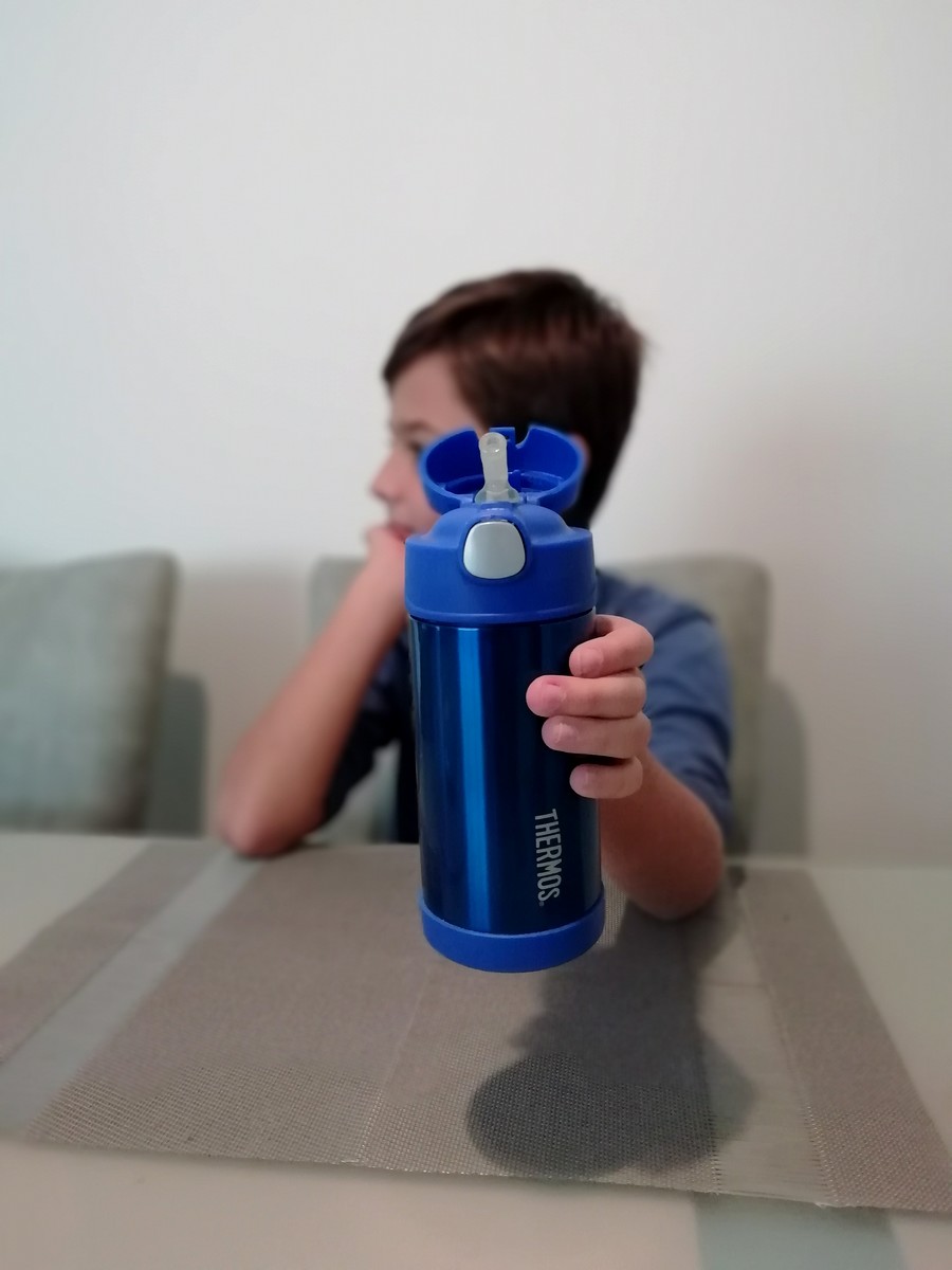 Dětská nerezová termoska THERMOS s brčkem limetková 355ml