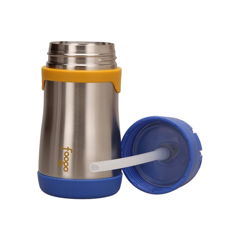 Kojenecká nerezová termoska THERMOS s brčkem 290ml modrá