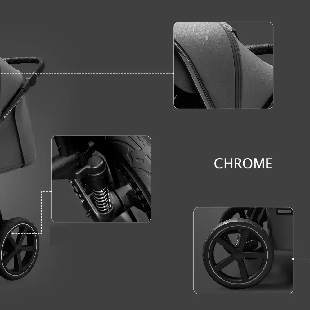 Sportovní kočárek Xplode Future Design Chrome Steel Graphite