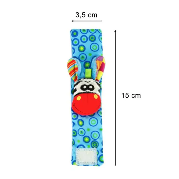 Chrastítko na ruku 2ks Zebra & Žirafa