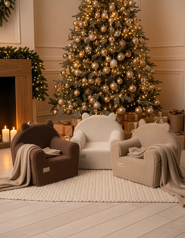 Dětské Designové Pěnové Křesílko Bouclé Vanilla