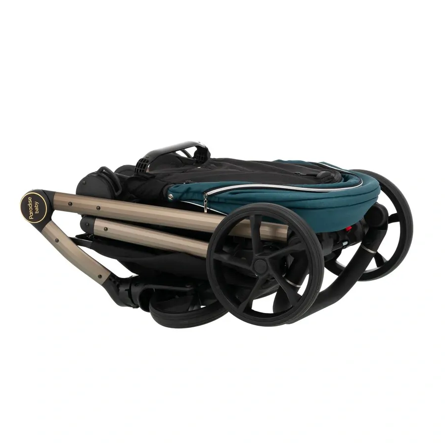 Travel system kočárek Paradise Baby RX 09 šedo-zelená