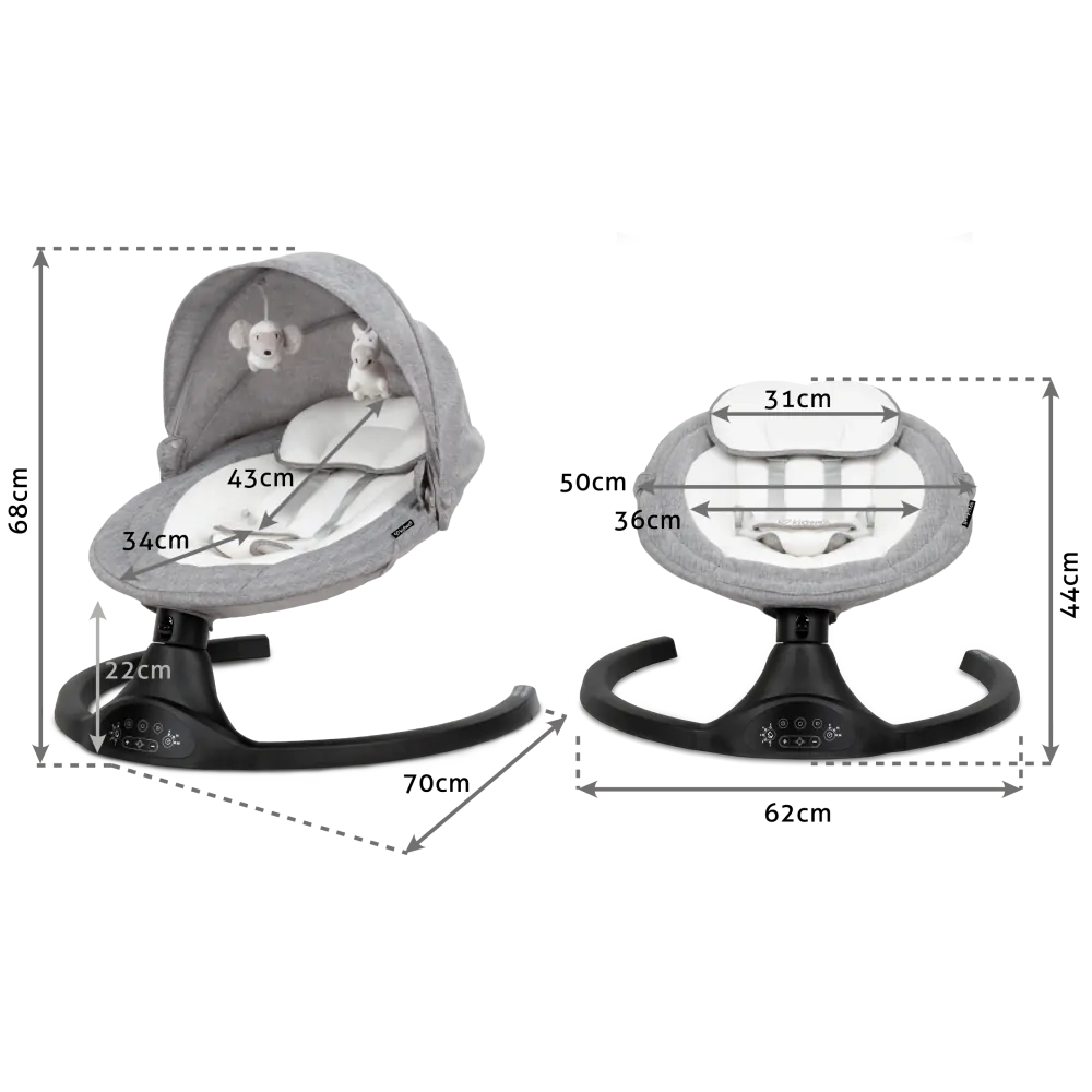 Elektrické houpací křeslo 2 v 1 LUXI Dark Melange/Black