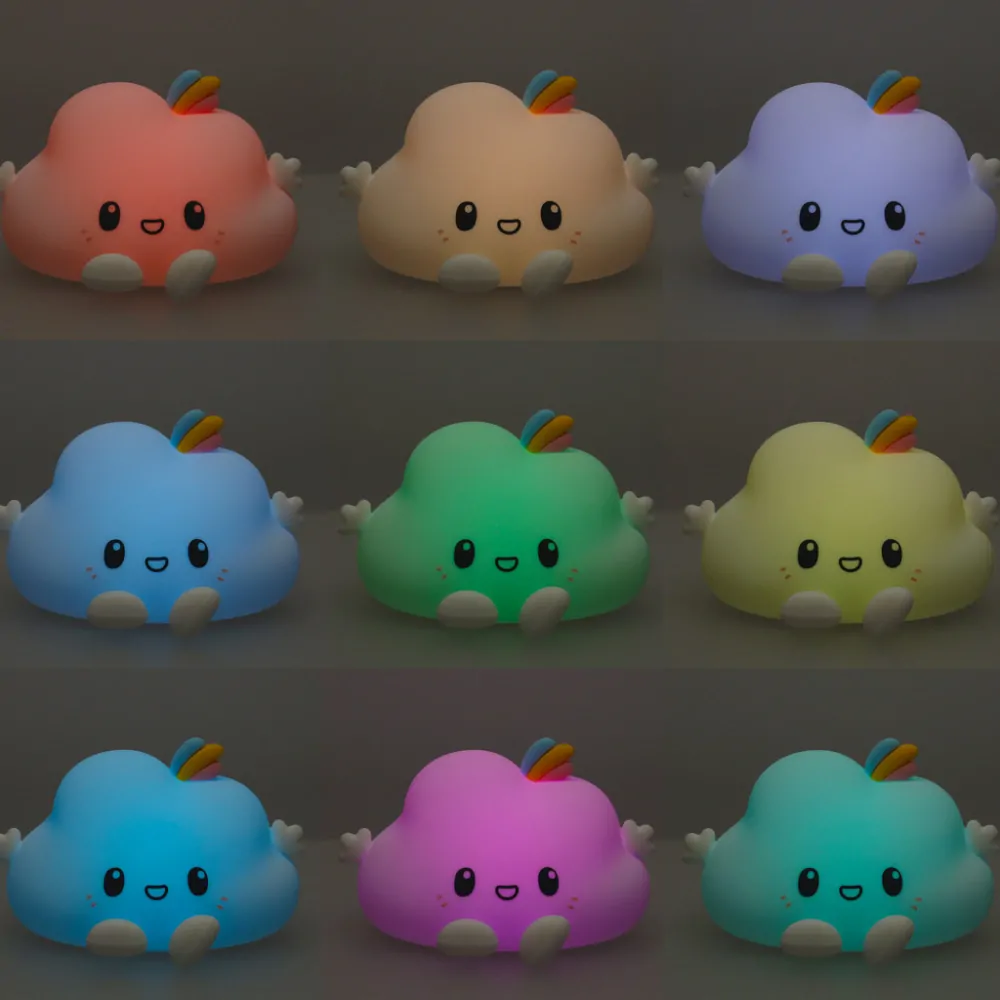 BÍLÁ SILIKONOVÁ LED NOČNÍ LAMPIČKA MRÁČEK SB