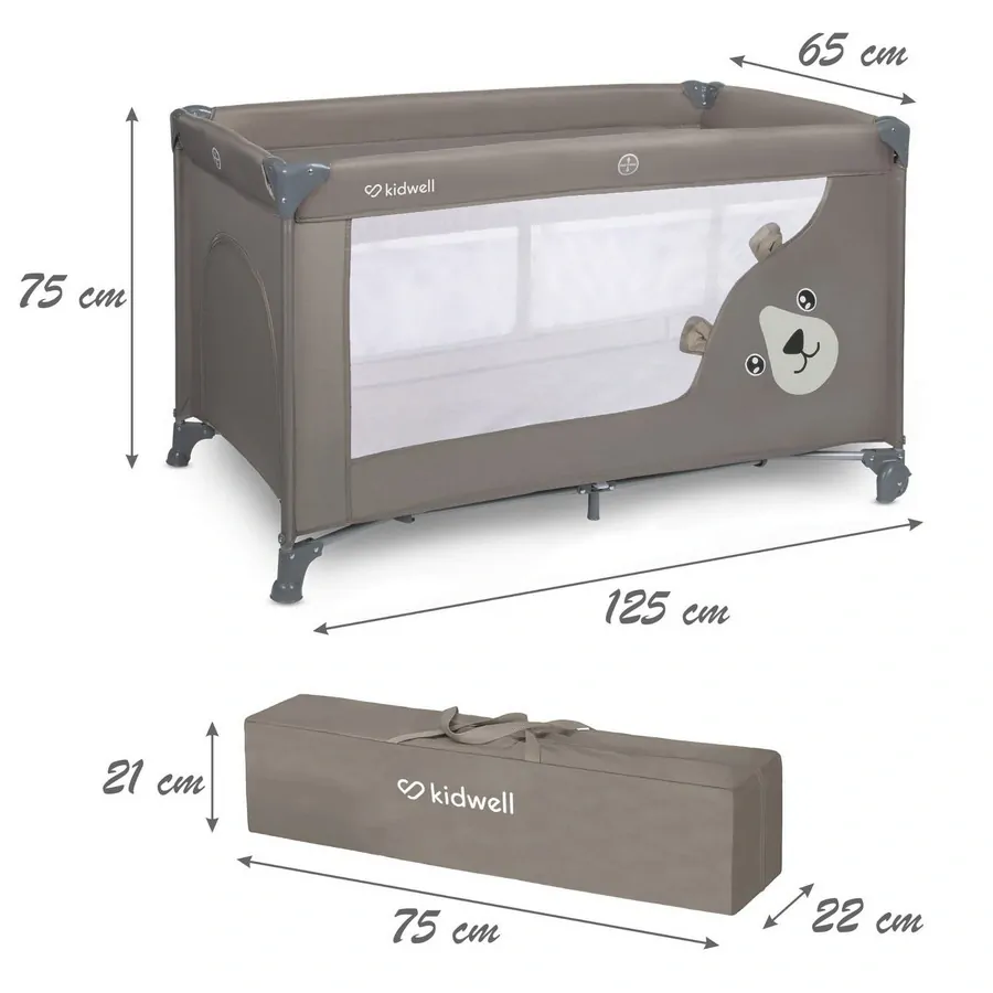 Cestovní postýlka KIDWELL BLISSY DUO grey