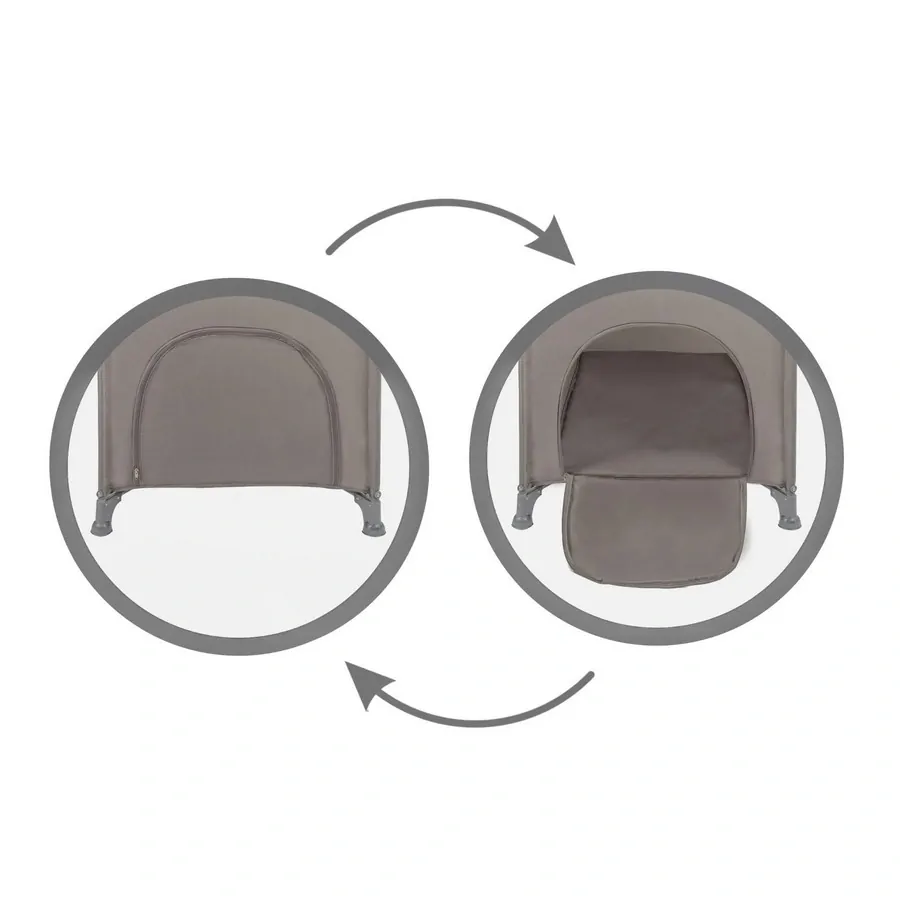 Dvoupatrová cestovní postýlka BLISSY Lift se stahovací bočnicí Grey