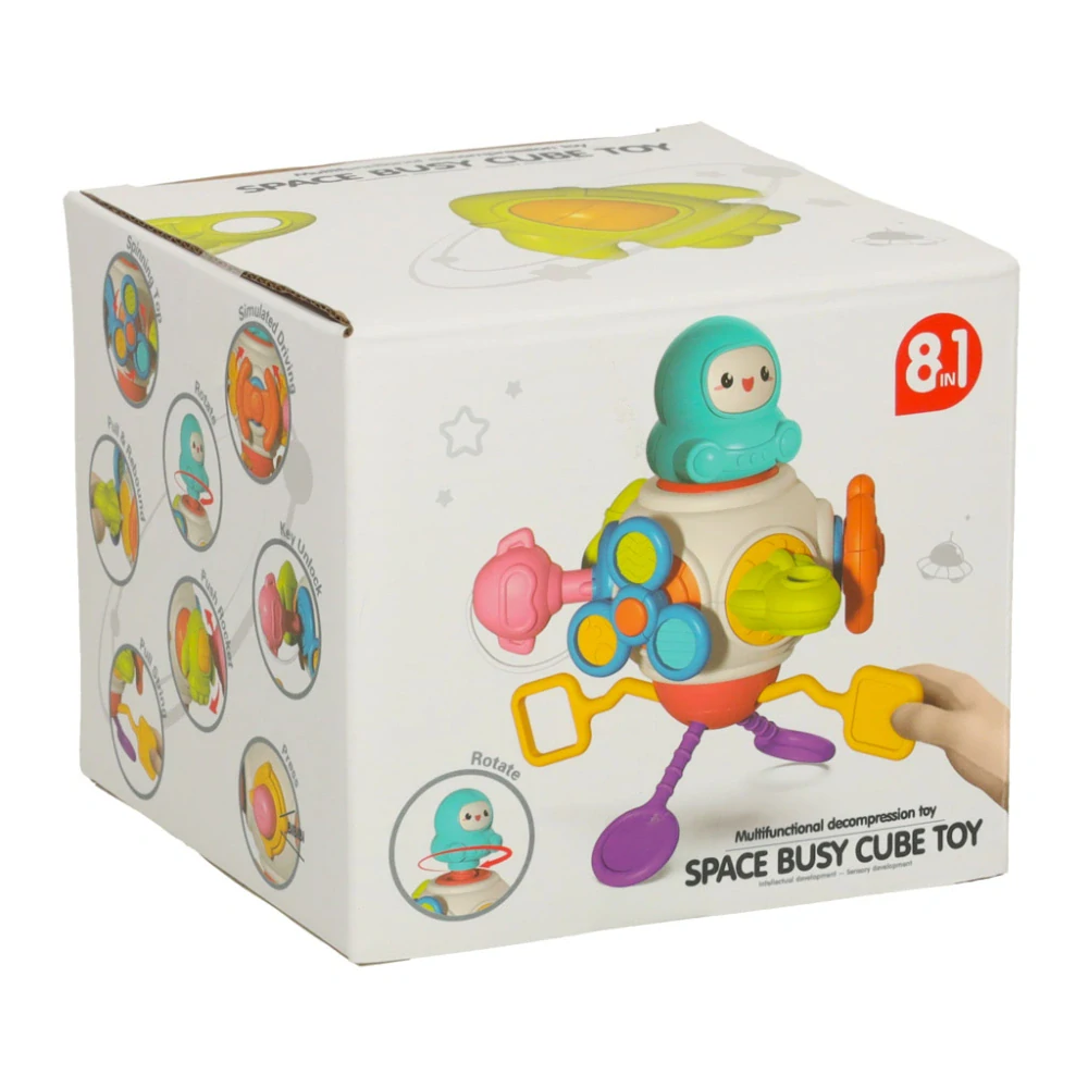 INTERAKTIVNÍ SENZORICKÁ HRAČKA MONTESSORI VZDĚLÁVACÍ RAKETA 8v1