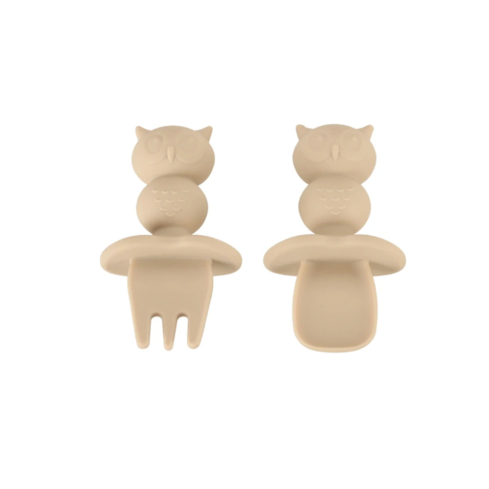 Jídelní silikonová sada 8-dílná pro děti SOVA zelená