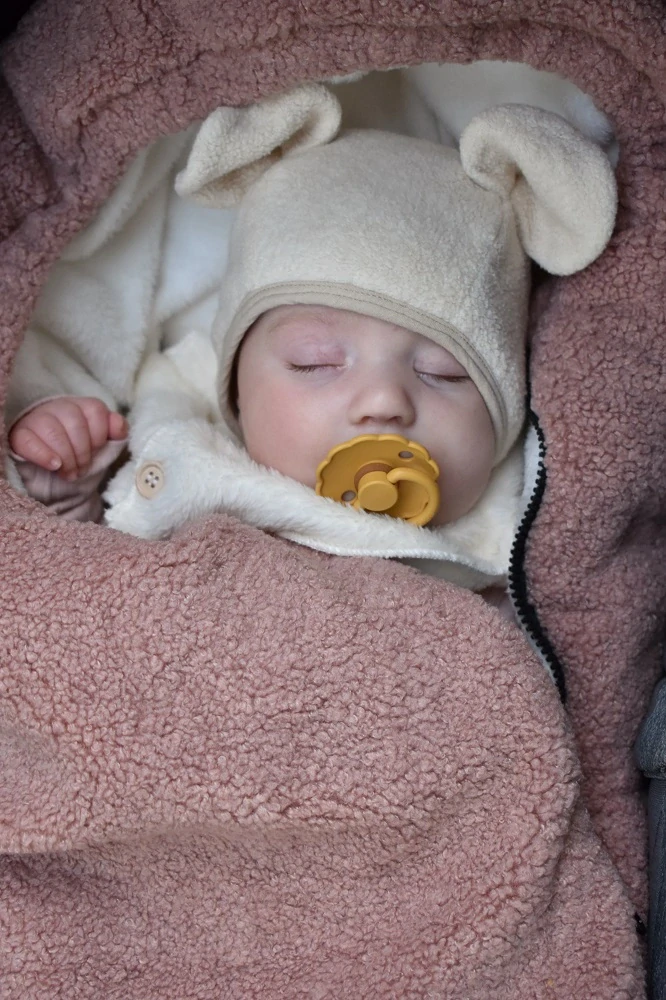 Zimní fusak Teddy Bear dusty pink