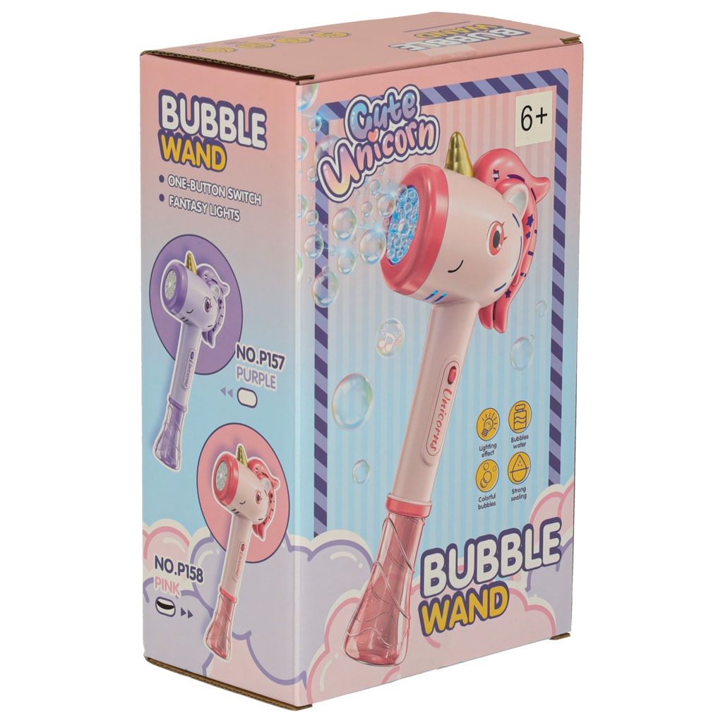 BUBLIFUK JEDNOROŽEC STROJ NA MÝDLOVÉ BUBLINY SVÍTÍCÍ 