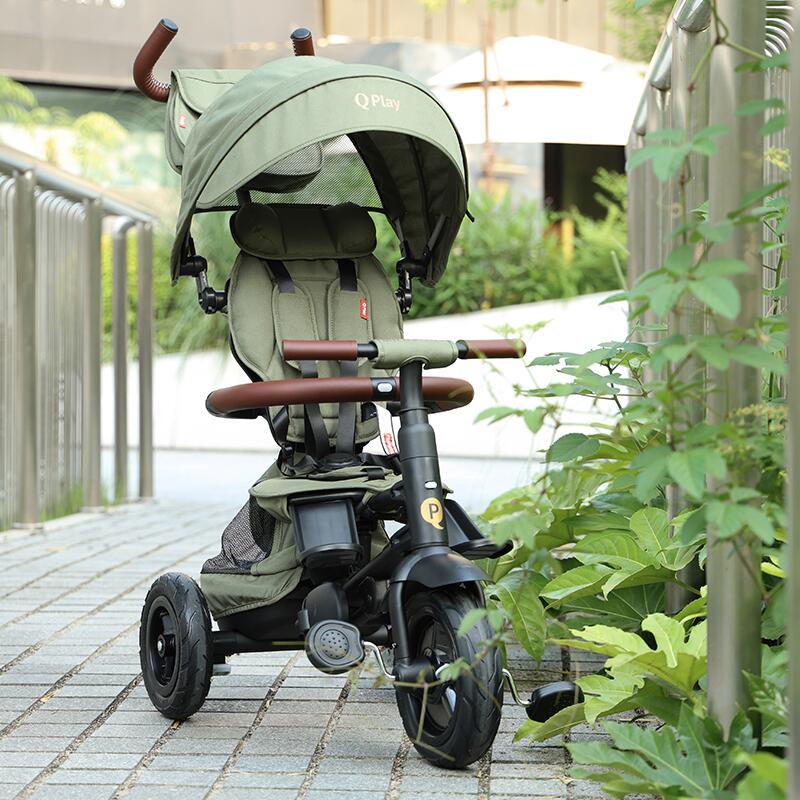 Multifunkční skládací tříkolka Qplay Rito Deluxe Olive green