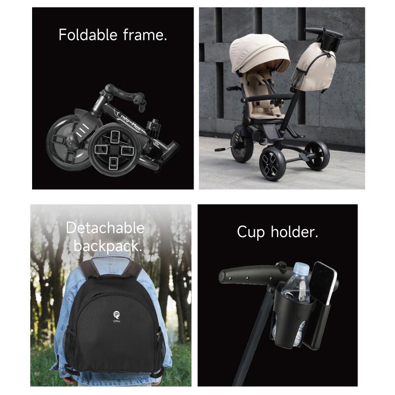 Multifunkční skládací tříkolka 8v1 Qplay Comfo Max grey