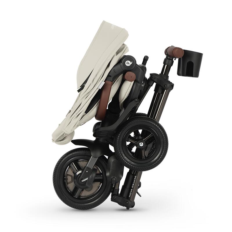 Qplay Nova Deluxe multifunkční skládací tříkolka s příslušenstvím ecru