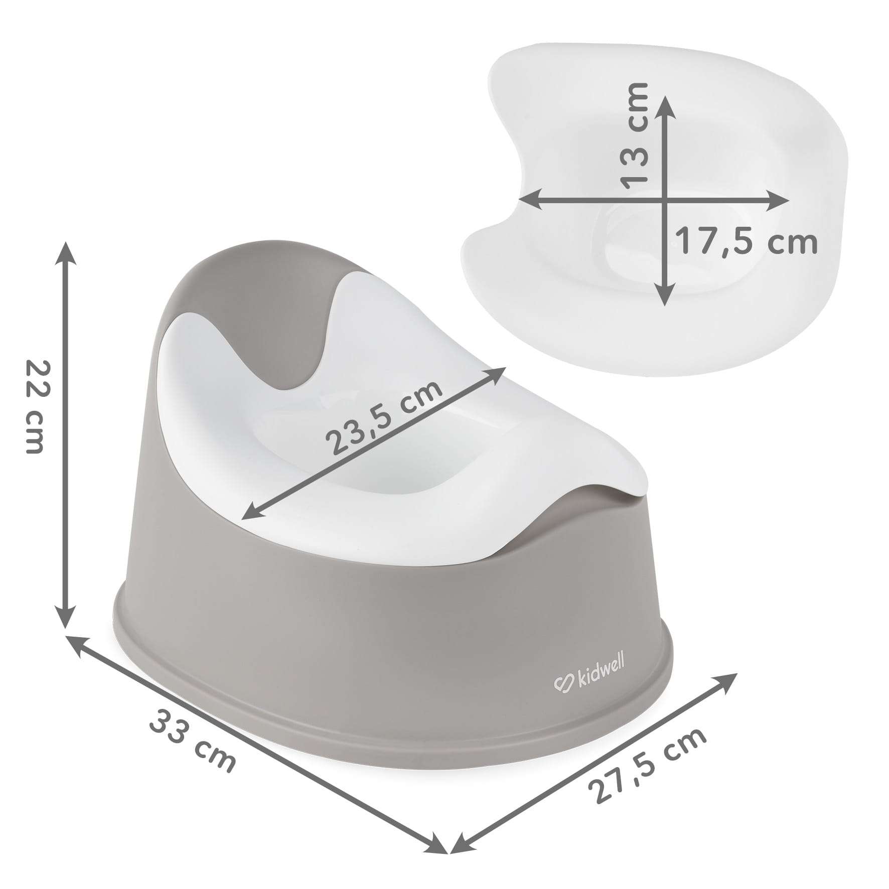 Dětský nočník Kidwell NILO s vyjímatelnou vložkou grey