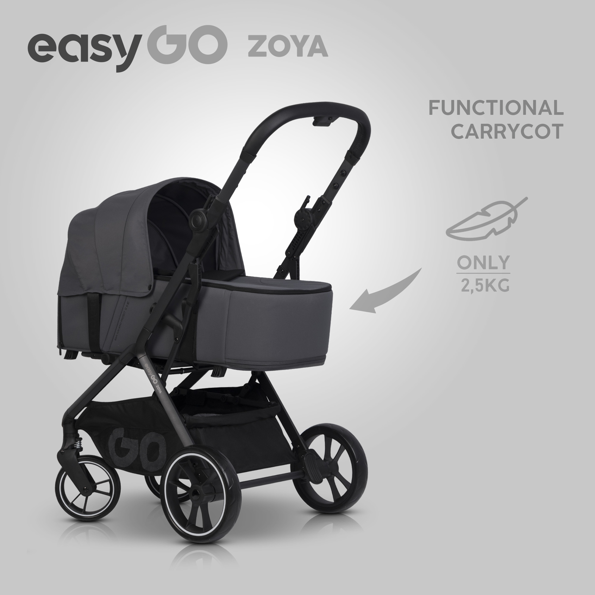 Hluboké lůžko na kočárek EasyGo Zoya Golden Beige