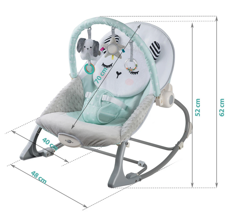 Lehátko/ houpátko Nukido s vibracemi mint