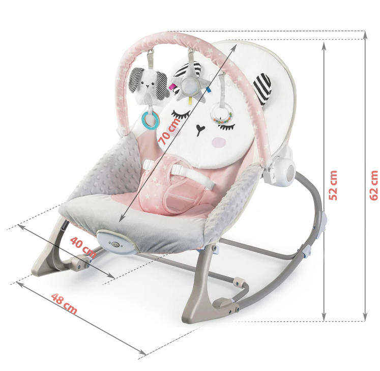 Lehátko/ houpátko Nukido s vibracemi pink